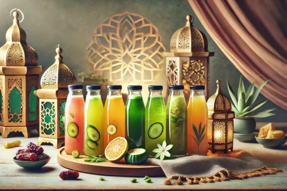 عصائر رمضانية تروي عطشك عصائر رمضانية تروي عطشك وتعيد ترطيب جسمك بعد يوم طويل من الصيام. في رمضان، يعتبر اختيار المشروبات الصحية أمرًا ضروريًا لتعويض السوائل المفقودة ودعم الجسم بالعناصر الغذائية الأساسية. متجر "كلنز أند غلو" للمنتجات النباتية والصحية يقدم مجموعة متنوعة من العصائر المعصورة على البارد، المخصصة لحمية العصير أو الديتوكس، والتي تساعد على تخليص الجسم من السموم المتراكمة وتعزيز الطاقة. في هذا المقال، نستعرض وصفات عصائر نباتية منعشة يمكنك تحضيرها في المنزل أو تجربتها من خلال منتجات "كلنز أند غلو". عصير الزنجبيل + ماء الألياف هذا العصير هو مزيج مثالي بين الزنجبيل المنعش وماء الألياف الذي يدعم صحة الجهاز الهضمي. الزنجبيل معروف بخصائصه المضادة للالتهابات والقدرة على تحسين الهضم، مما يجعله خيارًا رائعًا للإفطار أو السحور. ماء الألياف يضيف ترطيبًا إضافيًا ويساعد على تعزيز الشعور بالشبع. يمكنك تحضير هذا العصير في المنزل عن طريق خلط شرائح الزنجبيل الطازج مع ماء الألياف، أو تجربة النسخة الجاهزة من "كلنز أند غلو"، والتي يتم تحضيرها بعصارة على البارد للحفاظ على القيمة الغذائية. هذا العصير مثالي لترطيب الجسم ودعم الهضم خلال رمضان. عصير شاي الكومبوتشا شاي الكومبوتشا هو مشروب مخمر غني بالبروبيوتيك الذي يعزز صحة الأمعاء ويعيد توازن البكتيريا النافعة في الجسم. هذا العصير مثالي لتحسين الهضم وتعزيز المناعة، خاصة خلال شهر رمضان عندما يحتاج الجسم إلى دعم إضافي. "كلنز أند غلو" يقدم عصير شاي الكومبوتشا المعصور على البارد، والذي يتم تحضيره بعناية للحفاظ على الفوائد الصحية للبروبيوتيك. يمكنك تناوله بين الإفطار والسحور لتحسين صحة الجهاز الهضمي وترطيب الجسم. عصير ماء جوز الهند ماء جوز الهند هو مشروب طبيعي غني بالمعادن مثل البوتاسيوم والمغنيسيوم، مما يجعله مثاليًا لتعويض الأملاح المفقودة خلال الصيام. هذا العصير خفيف ومنعش، ويساعد على ترطيب الجسم بسرعة. يمكنك تحضير عصير ماء جوز الهند في المنزل أو تجربة النسخة الجاهزة من "كلنز أند غلو"، والتي يتم تحضيرها بعصارة على البارد للحفاظ على العناصر الغذائية. هذا العصير يعتبر خيارًا مثاليًا لوجبة سحور صحية ومنعشة. خاتمة: استمتع بعصائر رمضان الصحية رمضان هو الوقت المثالي لاستكشاف مشروبات جديدة تدعم صحتك وتروي عطشك. مع عصائر "كلنز أند غلو" المعصورة على البارد، يمكنك الاستمتاع بمشروبات لذيذة ومنعشة تساعد على ترطيب الجسم وتخليصه من السموم. جرب وصفات العصائر النباتية المذكورة في هذا المقال، أو اكتشف مجموعة العصائر الجاهزة من "كلنز أند غلو" لتحقيق أقصى استفادة من شهر رمضان. استثمر في صحتك وجرب عصائرنا النباتية اليوم!